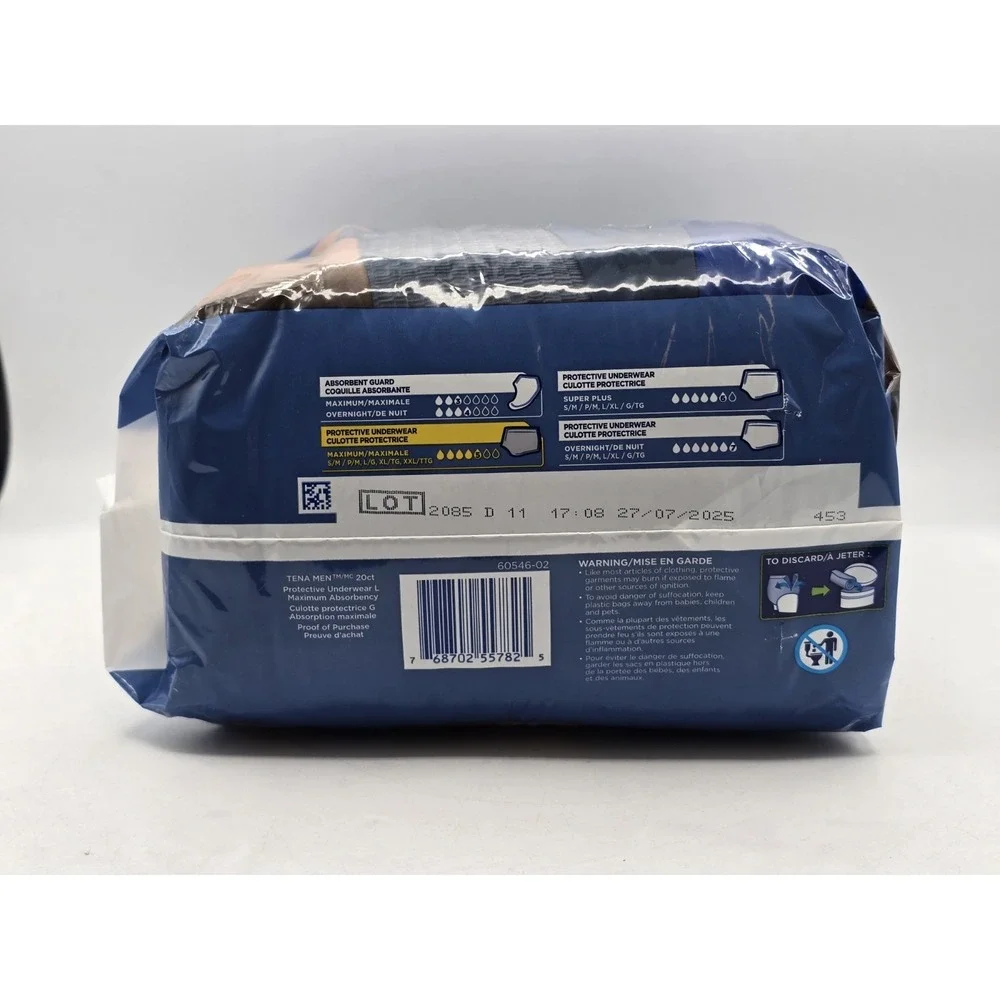 Tena Protective Incontinence Underwear for Men - Max Absorbency Size L - 20 Pack